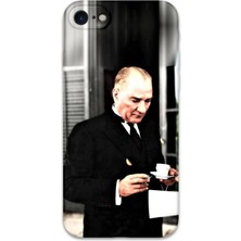 iPhone Se 2020 Uyumlu Atatürk Desenli Telefon Kılıfı + Ekran Koruyucu - 5850