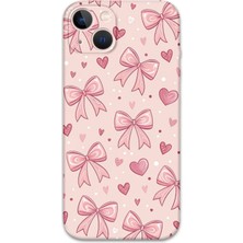 iPhone 14 Uyumlu Kurdele Desenli Telefon Kılıfı + Ekran Koruyucu - 5802