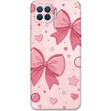 Oppo Reno 4 Lite Uyumlu Kurdele Desenli Telefon Kılıfı + Ekran Koruyucu - 5803