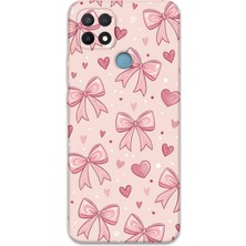 Oppo A15S Uyumlu Kurdele Desenli Telefon Kılıfı + Ekran Koruyucu - 5802