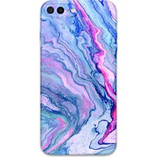 iPhone 8 Plus Uyumlu Mermer Desenli Telefon Kılıfı + Ekran Koruyucu - 5816