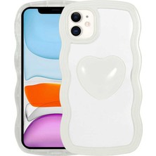 iPhone 11 Uyumlu Renkli Kalp Figürlü Joec Ponçik Kapak-Beyaz
