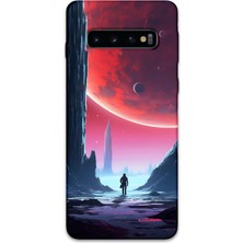 Galaxy S10 Plus Uyumlu Uzay Desenli Telefon Kılıfı + Ekran Koruyucu - 5860