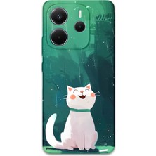Xiaomi Redmi Note 14 4g Uyumlu Kedi Desenli Telefon Kılıfı + Ekran Koruyucu - 5781