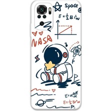 Xiaomi Redmi Note 10S Uyumlu Astronot Desenli Telefon Kılıfı + Ekran Koruyucu - 5858