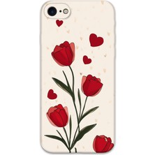 iPhone Se 2020 Uyumlu Çiçek Desenli Telefon Kılıfı + Ekran Koruyucu - 5789