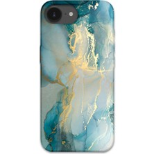 iPhone 16E Uyumlu Mermer Desenli Telefon Kılıfı + Ekran Koruyucu - 5814
