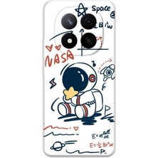 Xiaomi Redmi Note 14 Pro Plus Uyumlu Astronot Desenli Telefon Kılıfı + Ekran Koruyucu - 5858