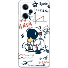 Xiaomi Redmi Note 12 Pro 5g Uyumlu Astronot Desenli Telefon Kılıfı + Ekran Koruyucu - 5858