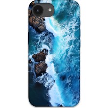 iPhone 16E Uyumlu Mermer Desenli Telefon Kılıfı + Ekran Koruyucu - 5810