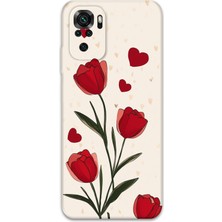 Xiaomi Redmi Note 10 Uyumlu Çiçek Desenli Telefon Kılıfı + Ekran Koruyucu - 5789