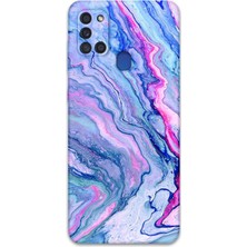 Galaxy A21S Uyumlu Mermer Desenli Telefon Kılıfı + Ekran Koruyucu - 5816