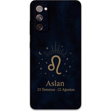 Galaxy S20 Fe Uyumlu Aslan Burcu Desenli Telefon Kılıfı + Ekran Koruyucu - 5772