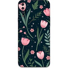 Galaxy A20S Uyumlu Çiçek Desenli Telefon Kılıfı + Ekran Koruyucu - 5788