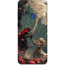 Galaxy A21S Uyumlu Retro Desenli Telefon Kılıfı + Ekran Koruyucu - 5838