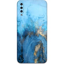 Galaxy A20S Uyumlu Mermer Desenli Telefon Kılıfı + Ekran Koruyucu - 5812
