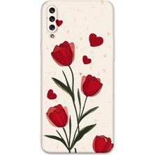 Galaxy A20S Uyumlu Çiçek Desenli Telefon Kılıfı + Ekran Koruyucu - 5789