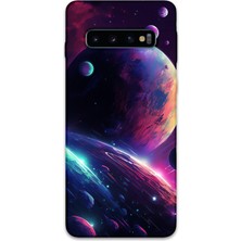 Galaxy S10 Plus Uyumlu Uzay Desenli Telefon Kılıfı + Ekran Koruyucu - 5862