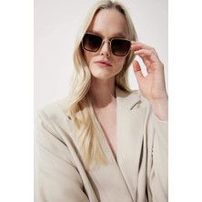 DeFacto Kadın Kare Kahve Metal Çerçeve Kahve Cam UV Güneş Gözlüğü F0613AXNS