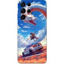 Galaxy S21 Ultra Uyumlu Araba Desenli Telefon Kılıfı + Ekran Koruyucu - 5764