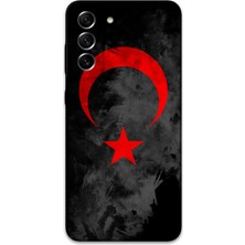 Galaxy S22 Plus Uyumlu Türk Bayrağı Desenli Telefon Kılıfı + Ekran Koruyucu - 5852