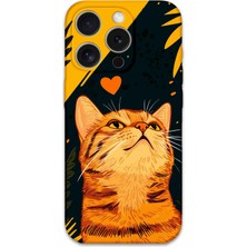 iPhone 15 Pro Max Uyumlu Kedi Desenli Telefon Kılıfı + Ekran Koruyucu - 5783