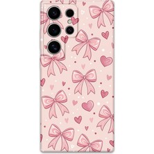 Galaxy S25 Ultra Uyumlu Kurdele Desenli Telefon Kılıfı + Ekran Koruyucu - 5802