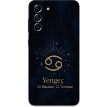 Galaxy S22 Uyumlu Yengeç Burcu Desenli Telefon Kılıfı + Ekran Koruyucu - 5771