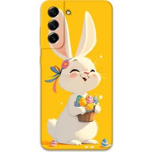 Galaxy S21 Plus Uyumlu Tavşan Desenli Telefon Kılıfı + Ekran Koruyucu - 5807