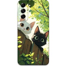 Galaxy S22 Plus Uyumlu Kedi Desenli Telefon Kılıfı + Ekran Koruyucu - 5785