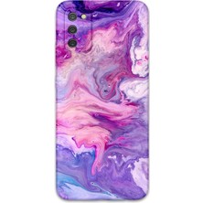 Galaxy A02S Uyumlu Mermer Desenli Telefon Kılıfı + Ekran Koruyucu - 5813