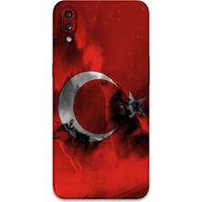 Galaxy A10S Uyumlu Türk Bayrağı Desenli Telefon Kılıfı + Ekran Koruyucu - 5854