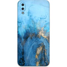 Galaxy A10S Uyumlu Mermer Desenli Telefon Kılıfı + Ekran Koruyucu - 5812