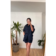 Keten Gömlek Şortlu Takım