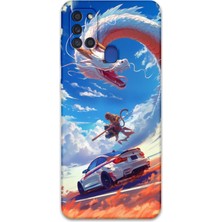 Galaxy A21S Uyumlu Araba Desenli Telefon Kılıfı + Ekran Koruyucu - 5764