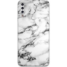 Galaxy A20S Uyumlu Mermer Desenli Telefon Kılıfı + Ekran Koruyucu - 5817
