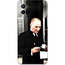 Vivo Y33S Uyumlu Atatürk Desenli Telefon Kılıfı + Ekran Koruyucu - 5850