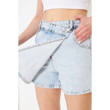 Denim Şort Etek Bayan