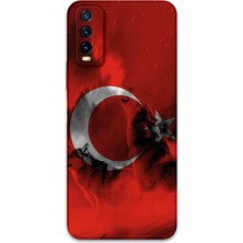 Vivo Y20S Uyumlu Türk Bayrağı Desenli Telefon Kılıfı + Ekran Koruyucu - 5854