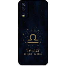 Vivo Y11S Uyumlu Terazi Burcu Desenli Telefon Kılıfı + Ekran Koruyucu - 5774