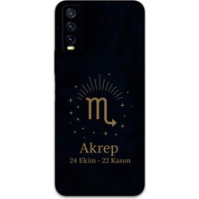 Vivo Y11S Uyumlu Akrep Burcu Desenli Telefon Kılıfı + Ekran Koruyucu - 5775