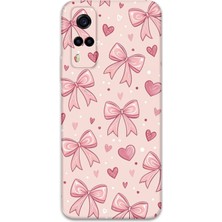 Vivo Y53S Uyumlu Kurdele Desenli Telefon Kılıfı + Ekran Koruyucu - 5802