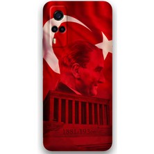 Vivo Y53S Uyumlu Atatürk Desenli Telefon Kılıfı + Ekran Koruyucu - 5848