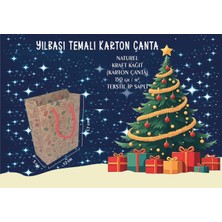Karton Çanta 12X17X5 10 Adet Kraft Kağıt 2 Renk Baskılı