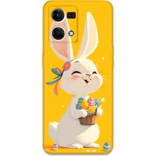 Oppo Reno 7 Uyumlu Tavşan Desenli Telefon Kılıfı + Ekran Koruyucu - 5807