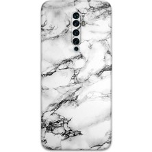 Oppo Reno 2z Uyumlu Mermer Desenli Telefon Kılıfı + Ekran Koruyucu - 5817