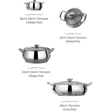 Bonera Stella Steel 8 Parça Tencere Seti