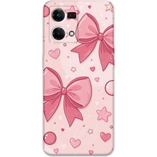 Oppo Reno 7 Uyumlu Kurdele Desenli Telefon Kılıfı + Ekran Koruyucu - 5803