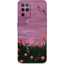 Oppo Reno 5 Lite Uyumlu Çiçek Desenli Telefon Kılıfı + Ekran Koruyucu - 5793