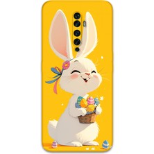 Oppo Reno 2z Uyumlu Tavşan Desenli Telefon Kılıfı + Ekran Koruyucu - 5807